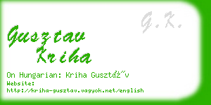 gusztav kriha business card